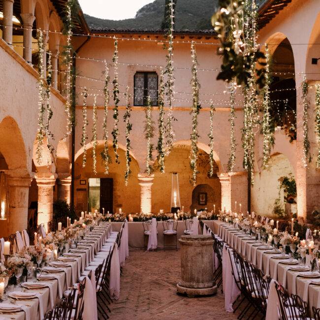 Abbazia San Pietro in Valle, a wedding hotel in Umbria with stunning indoor and outdoor spaces.