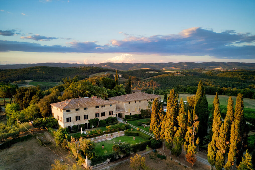Historic Borgo Stomennano nestled in the Chianti hills of Tuscany.