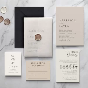 Custom Boho Wedding Invitation – Neutral Style (Made to Order)